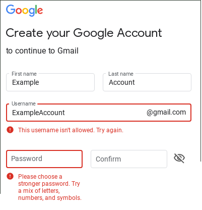 gmail login different username and password