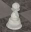 [raytraced image of a stone chess pawn]